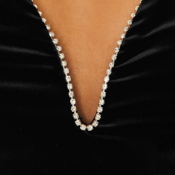 NEW Velvet Rhinestone Wire Plunge Evening Cocktail Formal Strapless Midi Dress - Picture 2 of 9